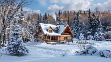 Explore The Charm Of Winter Cottages Nestled In A Remote Area Of Quebec, Canada, Featuring Log Houses With Sauna Spa Bedrooms And Pool Facilities