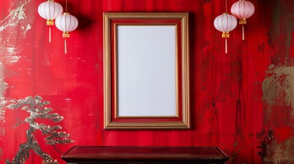 celebrating asian american and pacific islander heritage empty frame on festive background ready for personalized message cultural diversity template