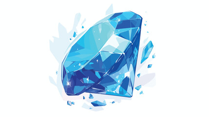 Pentagonal diamond or blue topaz gemstone icon cart