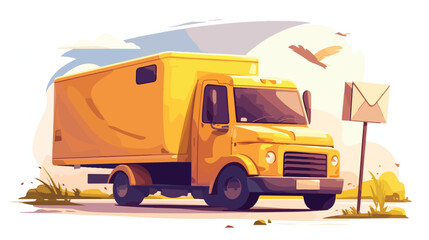 Postal delivery transportation service isolated on