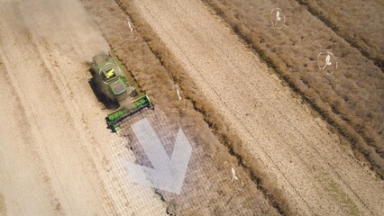 Automated smart agriculture technology, future food harvesting machinery concept