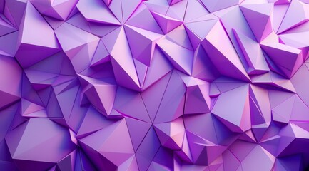 A dynamic display of modern purple geometric polygons, creating a structured and sharply angular visual pattern.