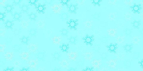 Light blue vector backdrop with virus symbols.
