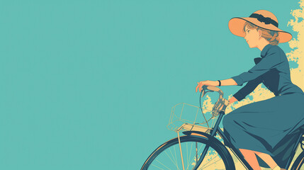 自転車にのる女性