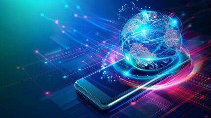 High speed communications with world wide web from anywhere in world via phone mobile internet.