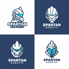 set of Spartan robotic logo design. logo vector. Sparta icon. Usable to your company, business, team, etc	
