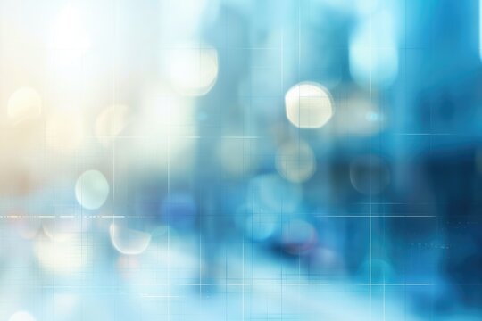 Blue and white abstract background with blurred light spots. AIG51A.