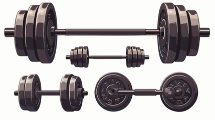 Realistic gym weights set - weight lifting equipmen