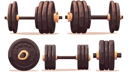 Realistic gym weights set - weight lifting equipmen