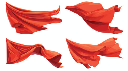 Realistic red cape blowing in the wind - piece of s