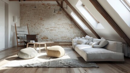 Step Into The Modern And Open-Plan Layout Of An Attic Loft-Style Apartment, Offering Versatility And Style In One Space