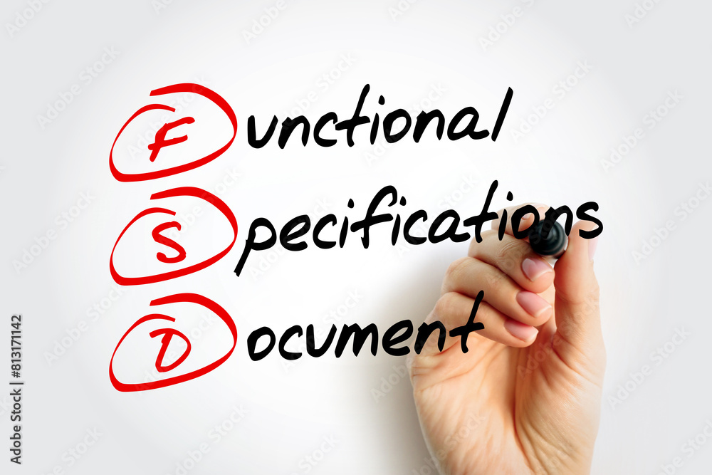 Aufkleber fsd - functional specifications document is a document that specifies the functions that a system or
