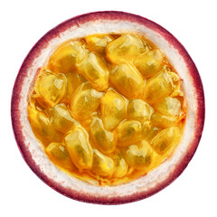 Passionfruit isolated on white background, full depth of field