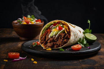 "Mexican Beef Burrito: Rustic Elegance"