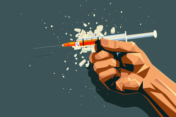 Hand Holding Syringe