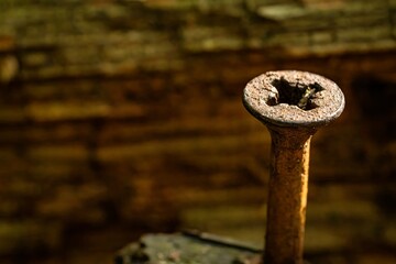 close up of rusty nails