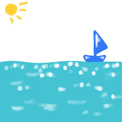 여름 바다를 배경으로한 프레임