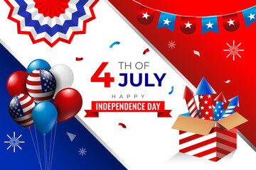 Obraz premium 4th of july realistic background for american independence day
