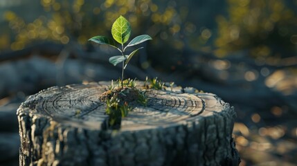 Renewal New Life Sprouting from Ancient Roots Nature's Cycle of Growth and Renewal