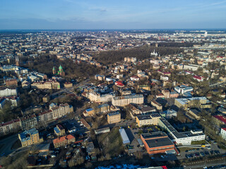 Fototapeta premium Riga aerial view to districts of town.