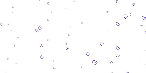 Light Purple vector backdrop with sweet hearts.
