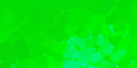 Dark green vector background with random forms.