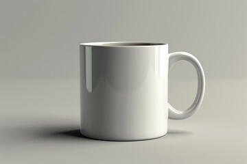 Obraz premium A plain white ceramic mug with no branding, suitable for showcasing personalized mug designs or prints. Generative Ai.