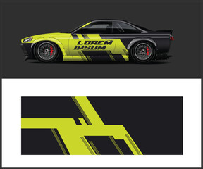 Car wrap racing livery vector. Abstract stripe racing background for pickup truck