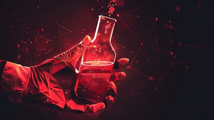 A person is holding a bottle of red liquid - Powered by Adobe