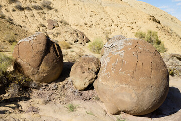 Rock spheres view, Mangystau region, Kazakhstan