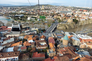 Georgia. Tbilisi. View of the historical center of Tbilisi from above.