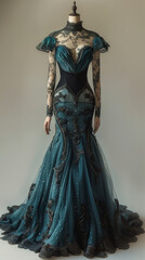 fashion design photo evergreen gown eevening dress