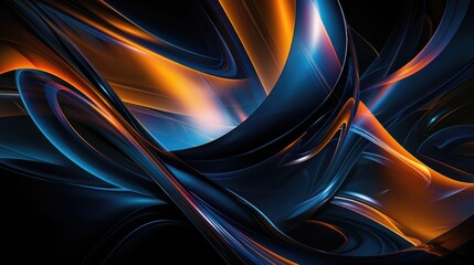 Blue and orange abstract shapes AIG51A.