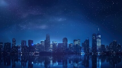 Obraz premium city ​​line with night sky