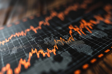 Close-up of dynamic stock market chart