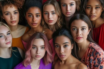 Obraz premium Diverse group of women close-up portrait
