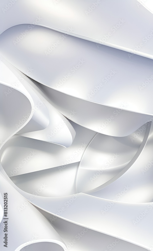 Poster black and white metallic color tone wavy lines futuristic abstract geometric shapes background.