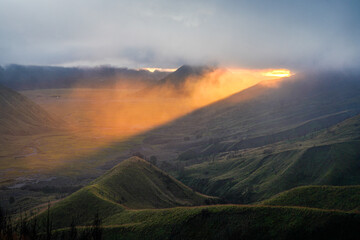 The beauty of the valleys and hills in Bromo Tengger Semeru National Park