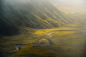 The beauty of the valleys and hills in Bromo Tengger Semeru National Park