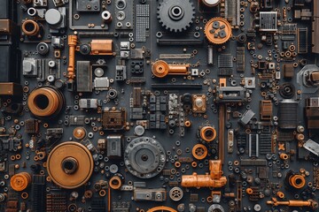 Fototapeta premium Variety of machine parts arranged neatly