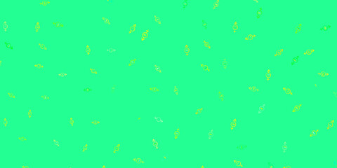 Light Green, Yellow vector background with woman symbols.
