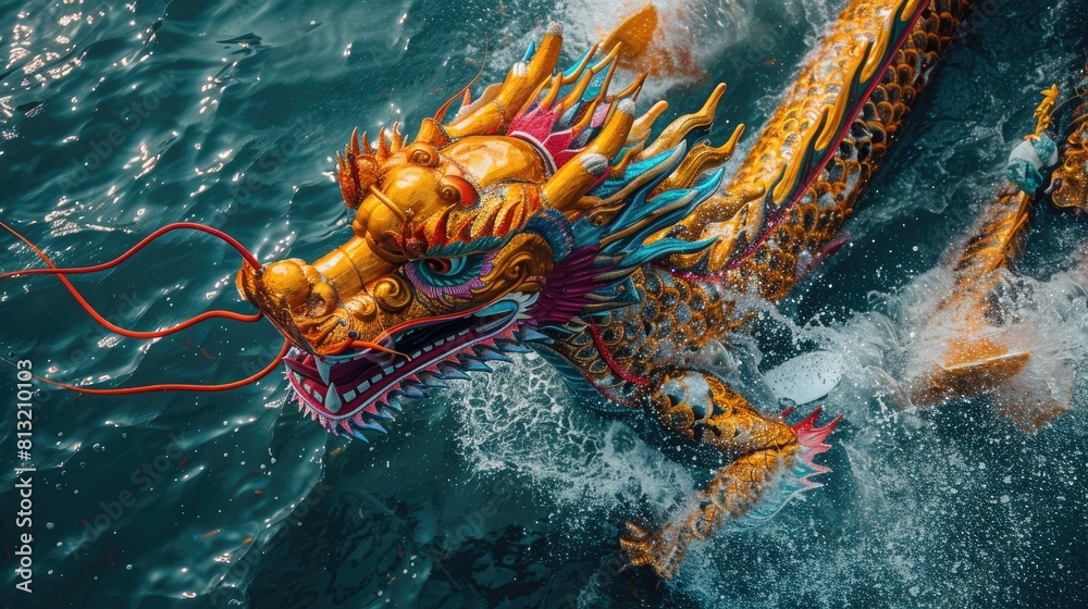 Wall mural waterborne jubilee: dragon boat festival - the age-old customs, spirited competitions, and community