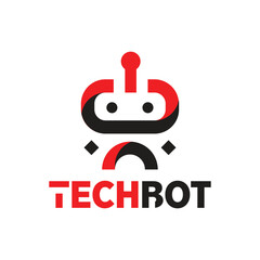 Obraz premium Tech bot logo design simple concept Premium vector
