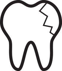 illustration of a cracked tooth icon