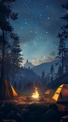 Nature's Call: Family Camping and Outdoor Fun - obrazy, fototapety, plakaty