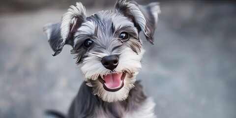 photo of happy schnauzer puppy 