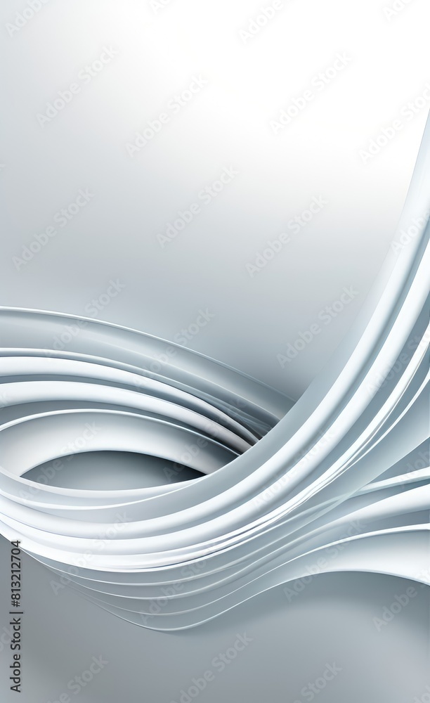 Aufkleber black and white metallic color tone wavy lines futuristic abstract geometric shapes background.