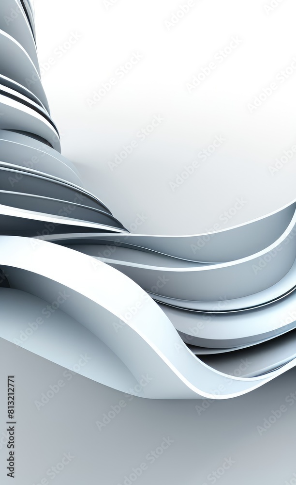 Poster black and white metallic color tone wavy lines futuristic abstract geometric shapes background.