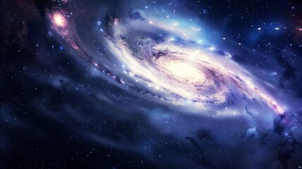 Obraz premium A spiral galaxy in space, with swirling stars and nebulae, representing the vastness of creation