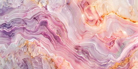 a close up of a marbled surface with a purple and gold design